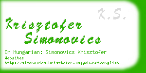 krisztofer simonovics business card